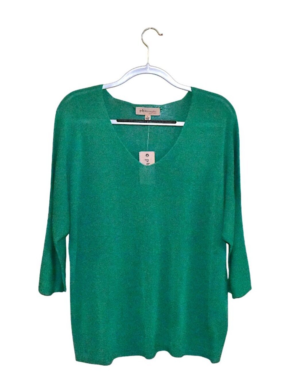 Philosophy V Neck Relaxed Fit Pullover Sweater Top Size L